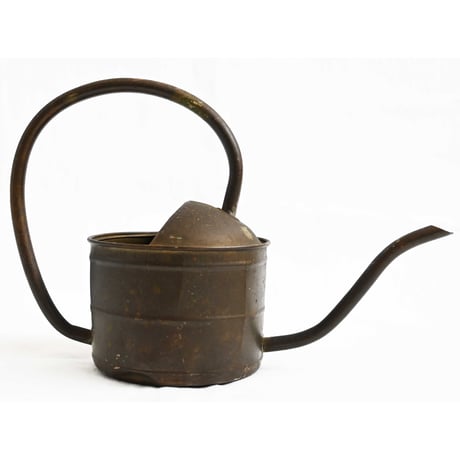 【antique/junk品】watering can made of tin(ブリキジョウロ) -dark brown-