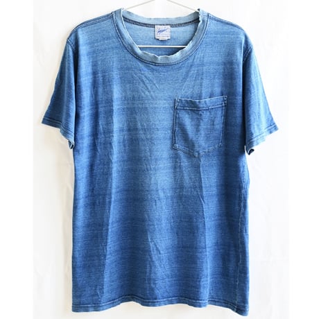 【vintage / made in USA】"AZUL" indigo pocket T shirts -M / blue-