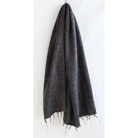 【NEW made in nepal】Dhaka woven acrylic stole/193×81cm/turquise×orange/oh-252b