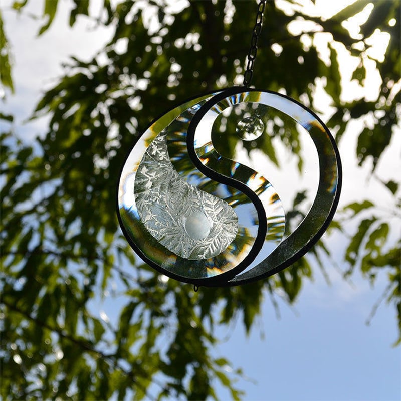 mosaik verglasung” stained glass ornament -yin