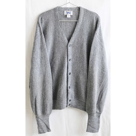 【80's vintage / made in USA】"The Fox Sweater - J.C. Penney" acrylic cardigan -XL / gray- (jt-239-9d)