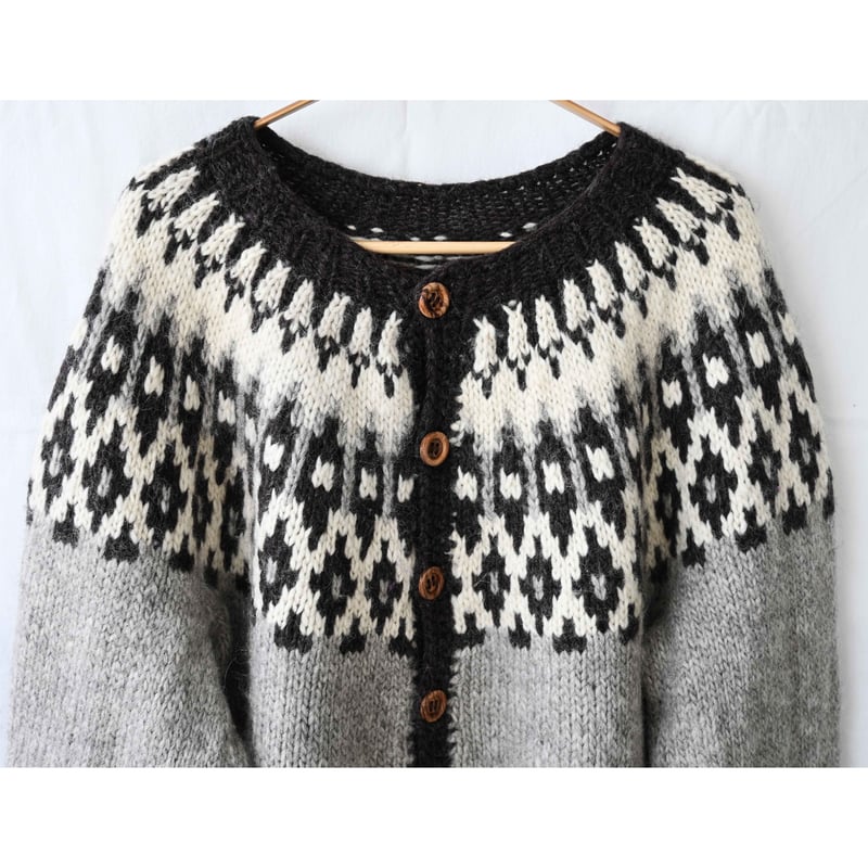 80's vintage / Iceland handmade】wool nordic ca