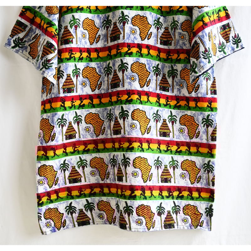 vintage Tee× African Batik Remake tunic