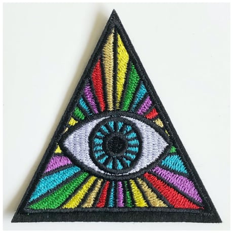 " freemason / eye of horus" triangle rainbow patch  (ar-226-6)