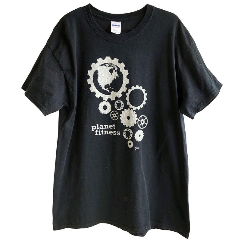 US. vintage】planet fitness T-shirts -L / bla
