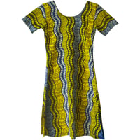 【80's vintage / africa made】"african batik" remake one piece  - junior size- (om-206-10)
