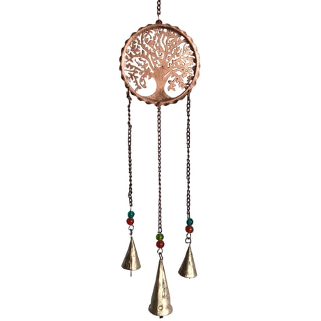 再入荷!【India hand made】"tree of life" iron & beads  bell ornament  (M-2111-4)