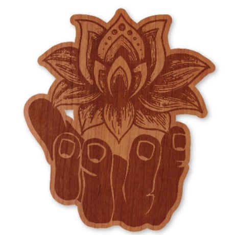 【DUST CITY / made in USA】"WOOD STICKER" -lotus in hand- (try-2306-1)