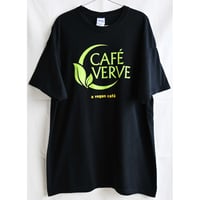 【vintage / GILDAN】"CAFE VERVE - a vegan cafe" official T-shirts -XL / balck- (nk-244-3-6)