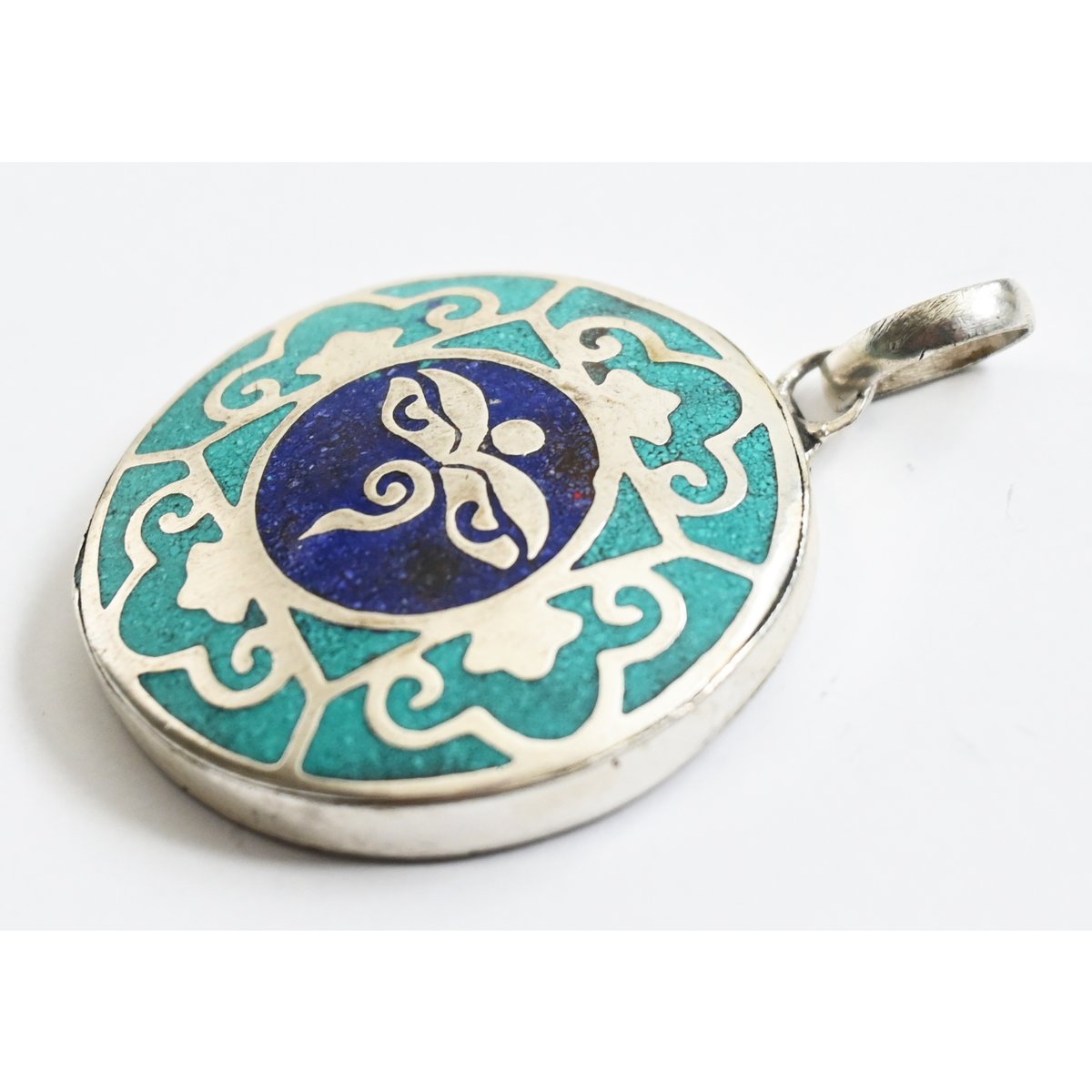 Made in Nepal】buddha-eye mandala inlay pendant