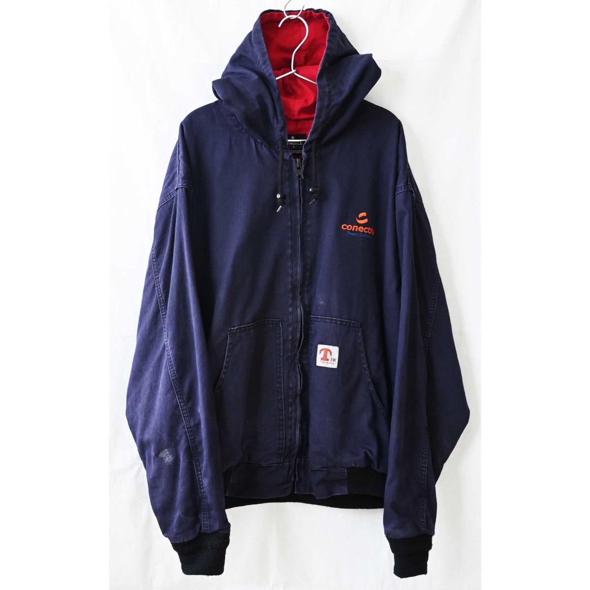 【USA製 希少】TYNDALE FR パーカー企業ロゴ PSEG Fossil USA製 TYNDALE FR 難燃素材 ツイル地 アクティブジャケット型