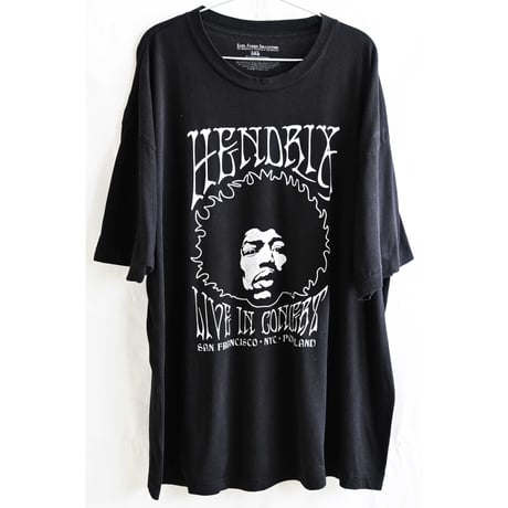 【vintage / KARL FERRIS】"JIMI HENDRIX - LIVE IN CONCERT" T-shirts -3XL / black- (p-248-2-7)
