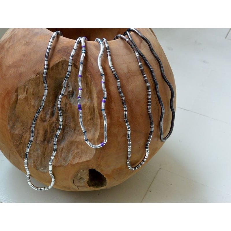 Fexible Stainless Wire Necklace “silver × pur Fexible Stainless Wire Necklace “silver × pur