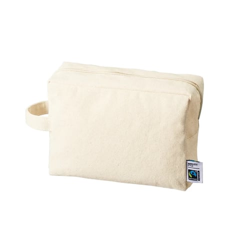 “FAIRTRADE COTTON” canvas zipper pouch -L / natural- (hg238-3)