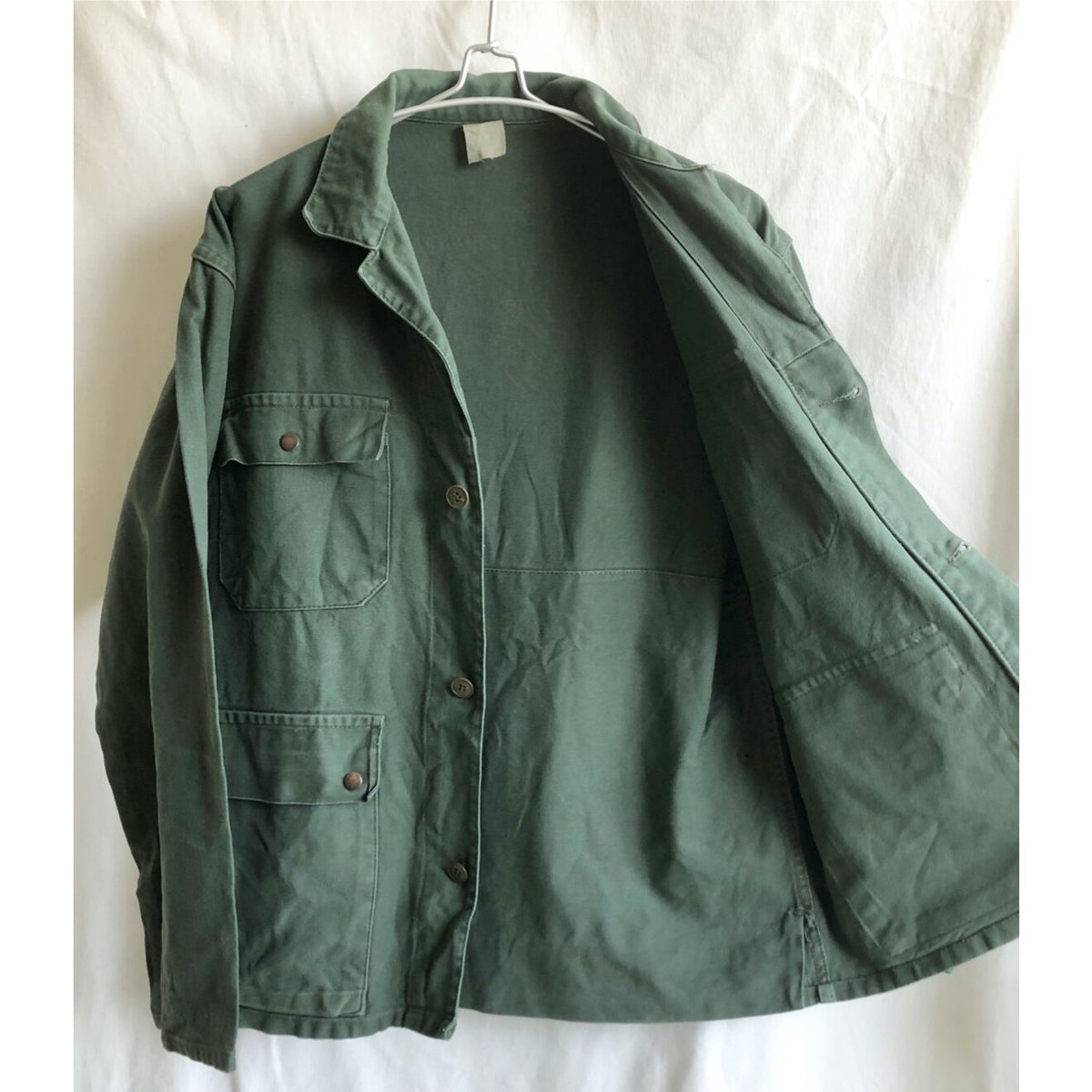 80's euro vintage】coverall / work jacket -M /