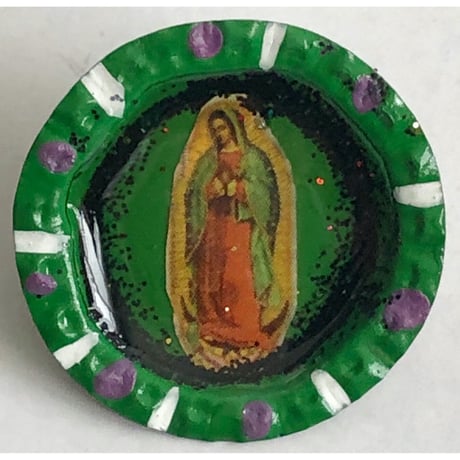 【Mexico handmade】"guadalupe" bottle cap remake badge (M-231-6c9)