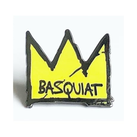 再入荷! ”Jean-Michel Basquiat”  Crown pin badge  -yellow- (ar-226-13)