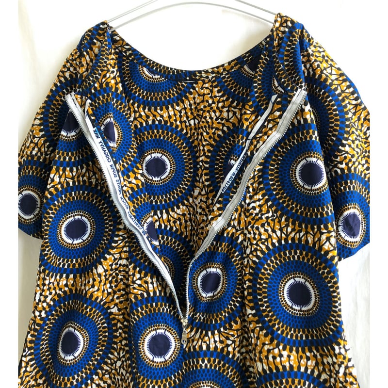 vintage Tee × African Batik Remake tunic vintage Tee× African