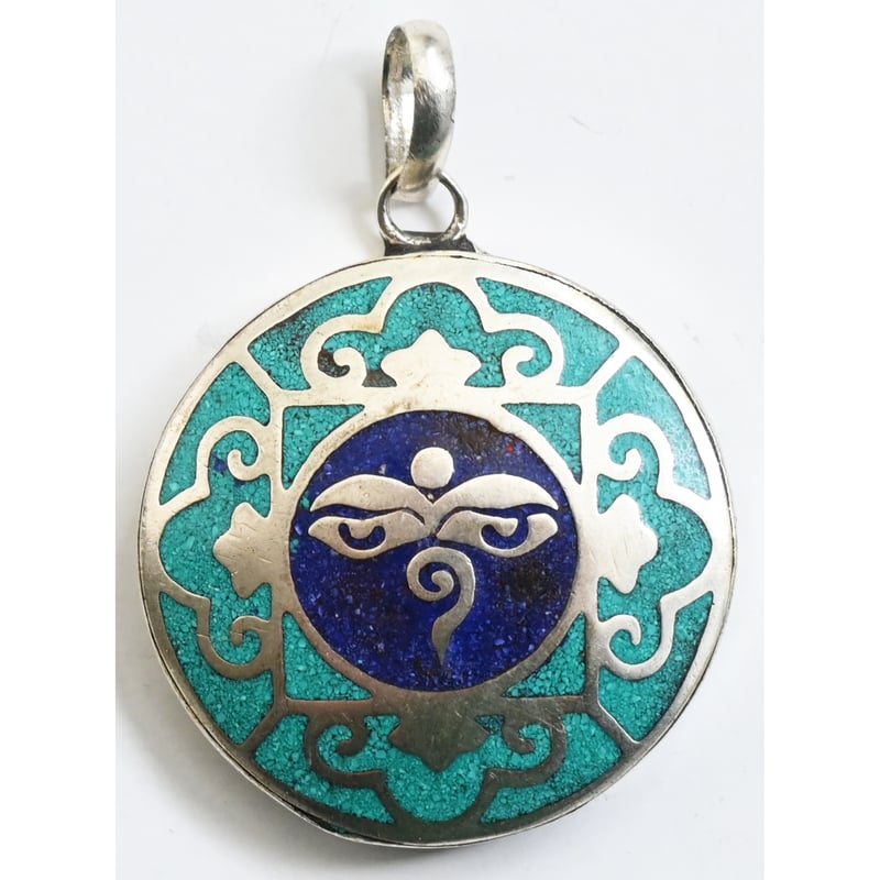 Made in Nepal】buddha-eye mandala inlay pendant