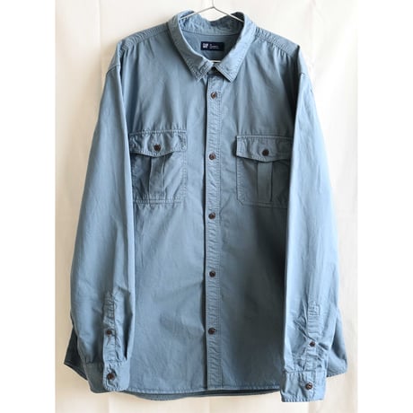 【used / GAP】cotton twill utility work shirt -XL / sax gray-