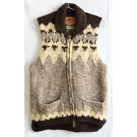 【vintage / made in Canada / special order】"CANADIAN SWEATER COMPANY" wool cowichan vest -XS-