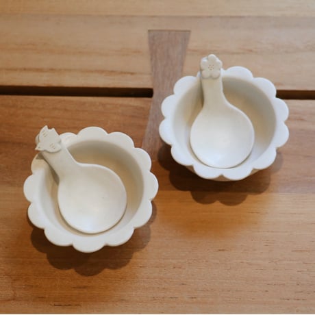 花ボウルとスプーン Set