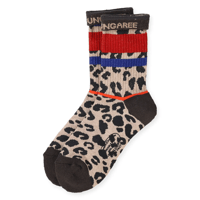 DENIM DUNGAREE/Leopard Socks