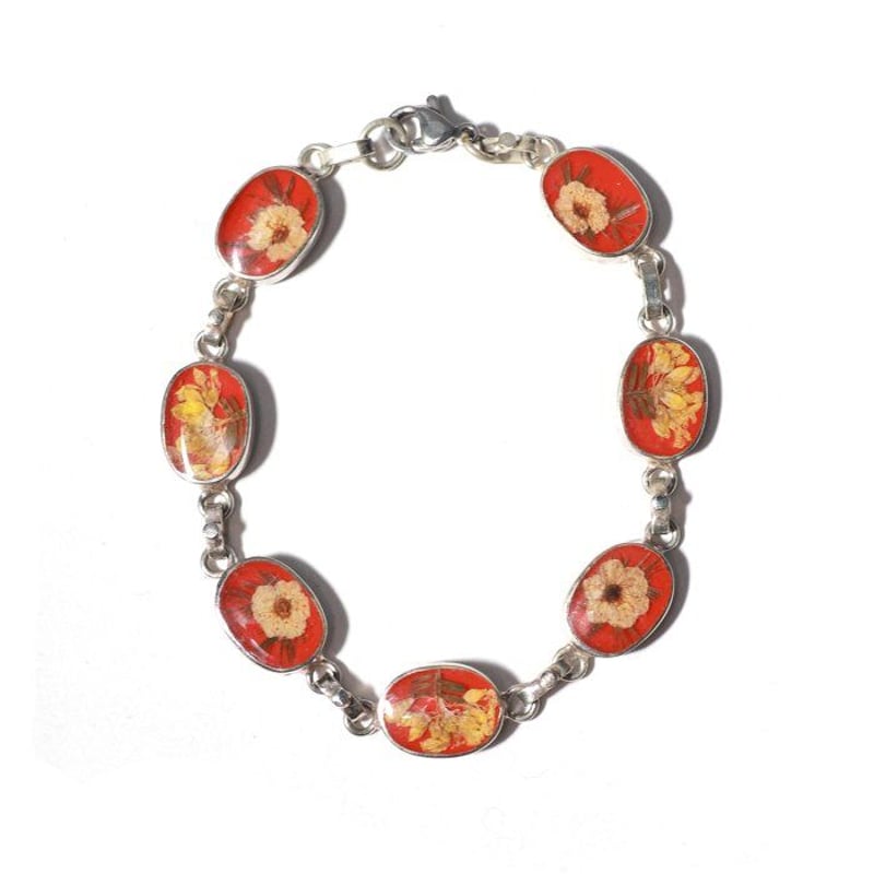 GUSTAVO / Flower Chain Bracelet - orange | R.R.R.