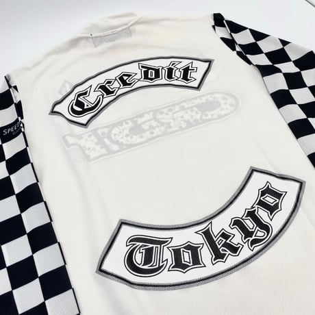 CREDIT "Vintage Racers" メッシュジャージ・ホワイト/チェッカー・日本製