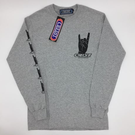 CREDIT "Hand Sign" RADICAL SYNDICATE   L/S TEE ・Gray