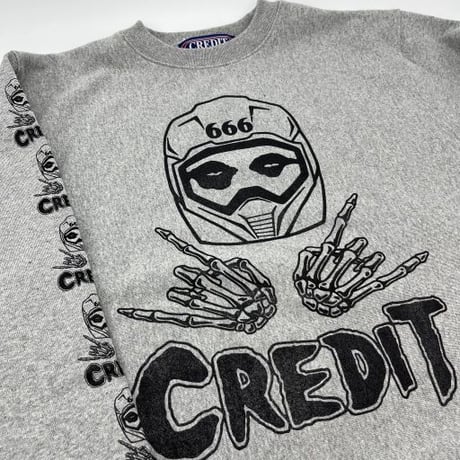 CREDIT "THE MISFITS "  CREW NECK SWEAT・GRAY
