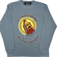 CREDIT "PRAYING HANDS" COTTON・  L/S TEE ・ BLUE GRAY