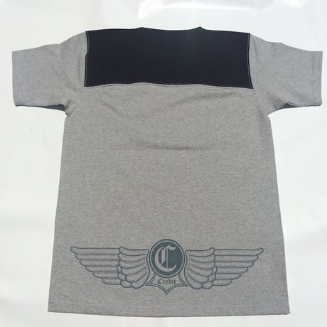 CREDIT "ATHLETIC - JERSEY" TEE・Grey/Black