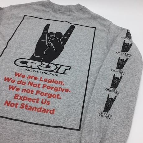 CREDIT "Hand Sign" RADICAL SYNDICATE   L/S TEE ・Gray