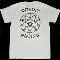 CREDIT "BARBED WIRE SKULL DEVILL "  COTTON T-SHIRTS・ WHITE