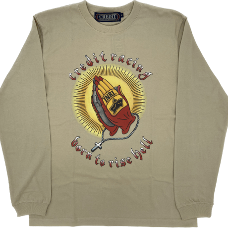CREDIT "PRAYING HANDS" COTTON・  L/S TEE ・SAND