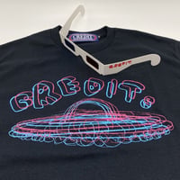 CREDIT × ASA3000・UFO "Flying Saucer" 3D T-SHIRTS・Black