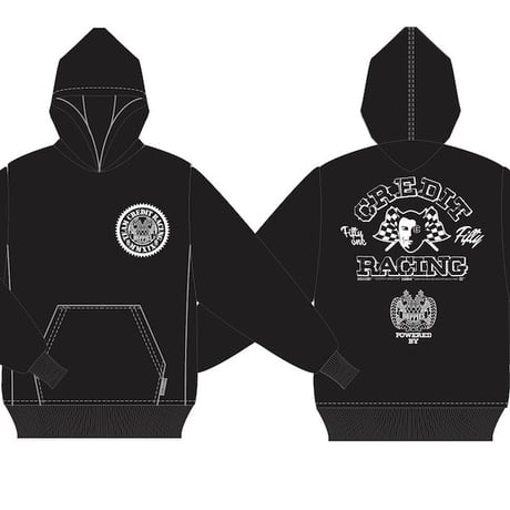 CREDIT × DUPPIES  "DEVIL"・ HOODIE SWEAT・Black White