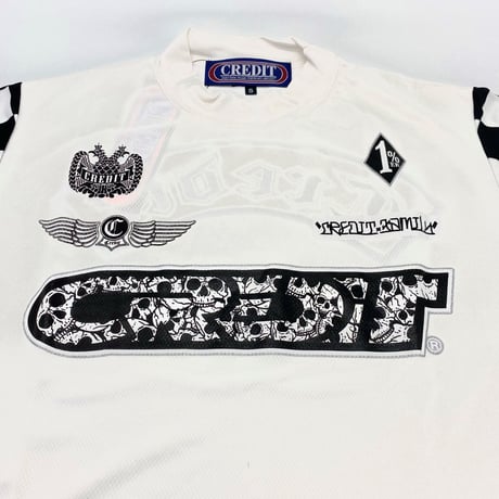 CREDIT "Vintage Racers" メッシュジャージ・ホワイト/チェッカー・日本製