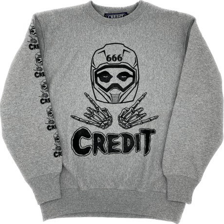 CREDIT "THE MISFITS "  CREW NECK SWEAT・GRAY
