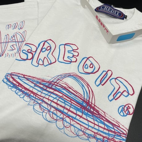 CREDIT × ASA3000・UFO "Flying Saucer" 3D T-SHIRTS・White