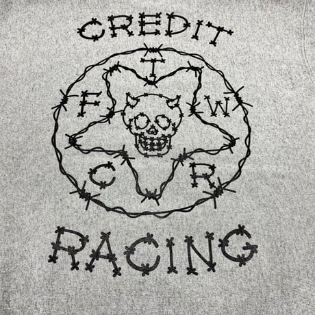 CREDIT "BARBED WIRE SKULL DEVILL "  CREW NECK SWEAT・GRAY