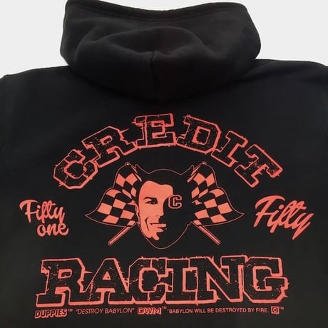 CREDIT × DUPPIES  "DEVIL"・ HOODIE SWEAT・Black Red