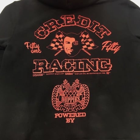 CREDIT × DUPPIES  "DEVIL"・ HOODIE SWEAT・Black Red
