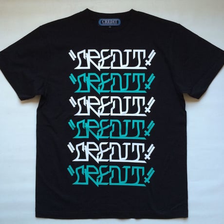 CREDIT "VATO TEXT" グラフィック T-SHIRTS・Black