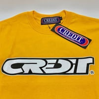 CREDIT RACING  "PATCH" COTTON T-SHIRTS・ GOLD