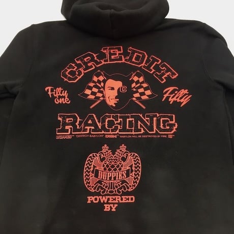 CREDIT × DUPPIES  "DEVIL"・ HOODIE SWEAT・Black Red
