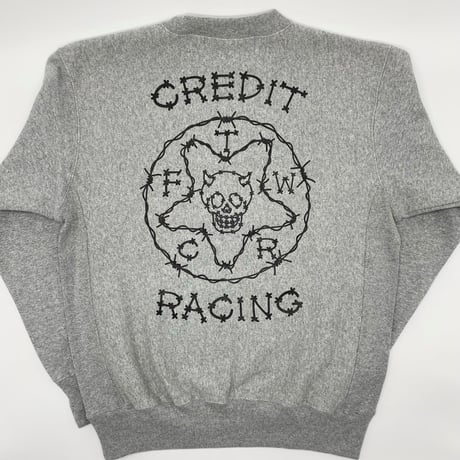 CREDIT "BARBED WIRE SKULL DEVILL "  CREW NECK SWEAT・GRAY
