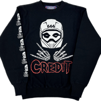 CREDIT "THE MISFITS "  CREW NECK SWEAT・BLACK