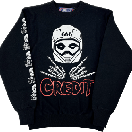 CREDIT "THE MISFITS "  CREW NECK SWEAT・BLACK